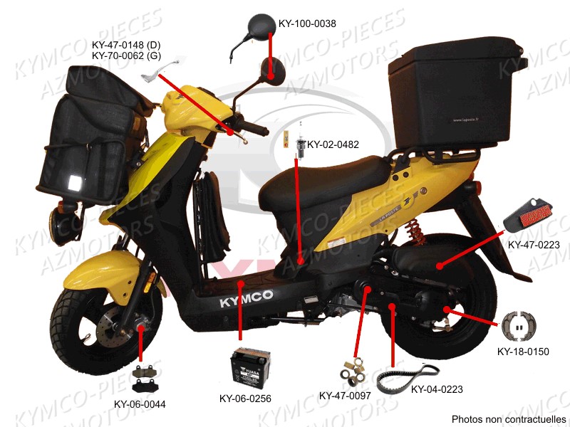 Crochet de selle Kymco Agility - Pièces équipement scooter