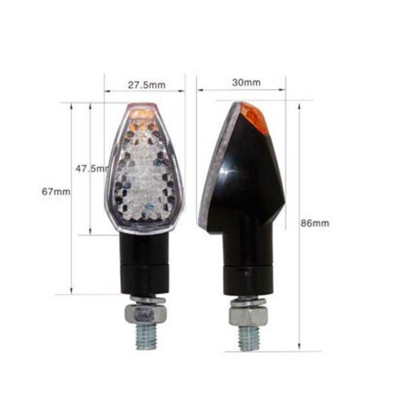 CLIGNOTANT M8 (PAIRE) KIROS LED NOIR MATT (PR) - HOMOLOGUE CE