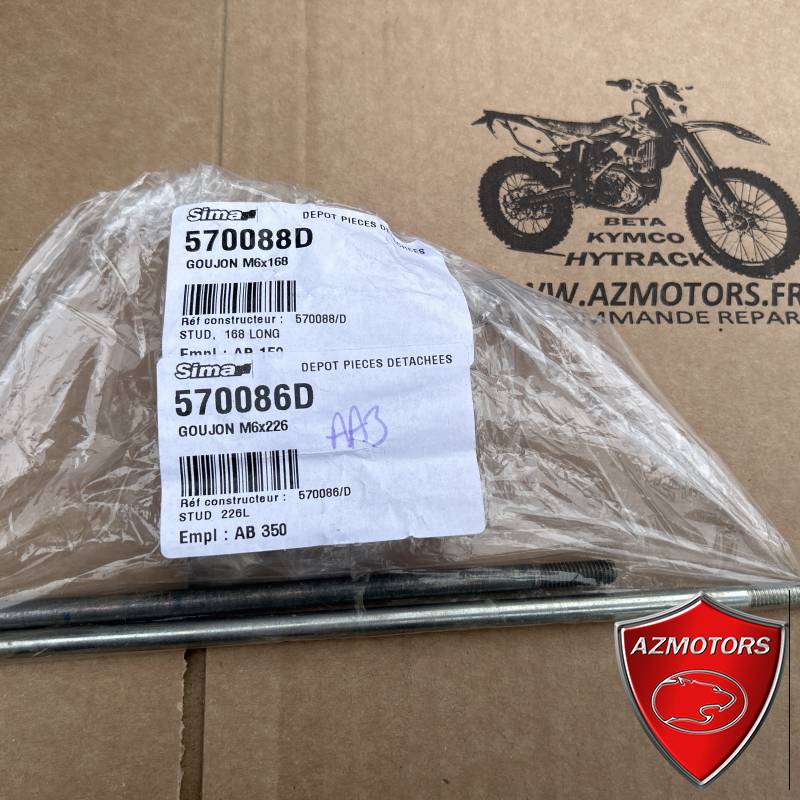 570088/D - GOUJON M6x168  (Royal Enfield) 570088/D - GOUJON M6x168  (Royal Enfield) origine ROYAL ENFIELD -DISPO