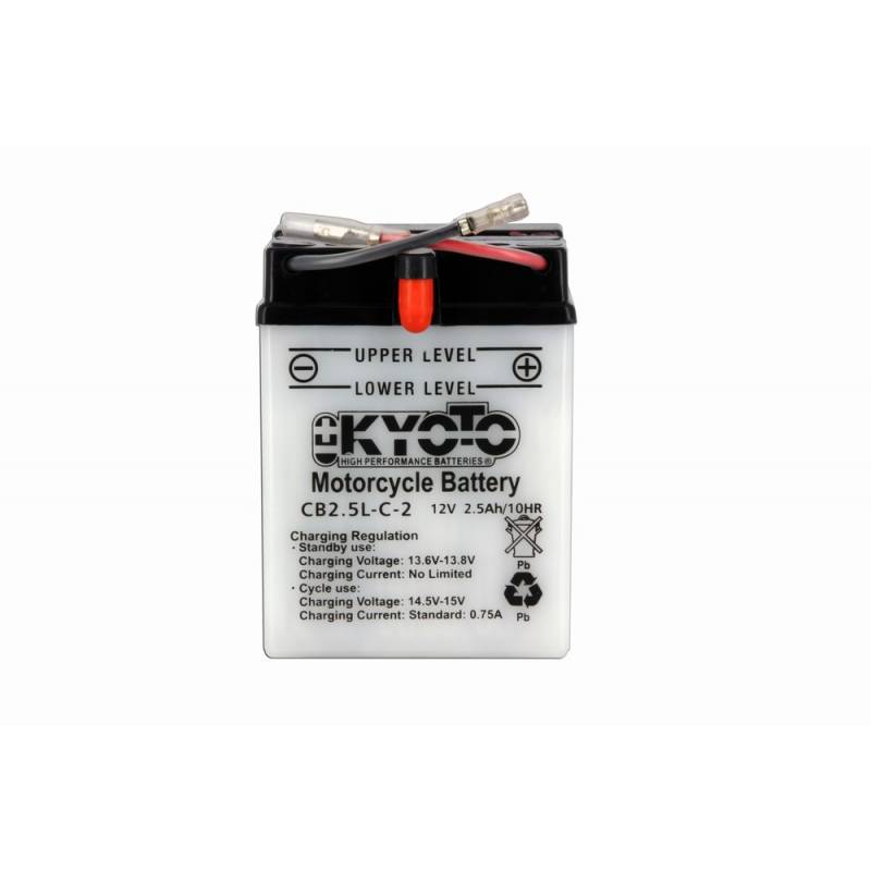 Kyoto - Batterie YB2-5L-C2 Livrée Avec Pack Acide Batterie Yb2.5l-c2
L 81mm W 71mm H 106mm
12v 2.5ah Acide 0,24l origine AZMOTORS 