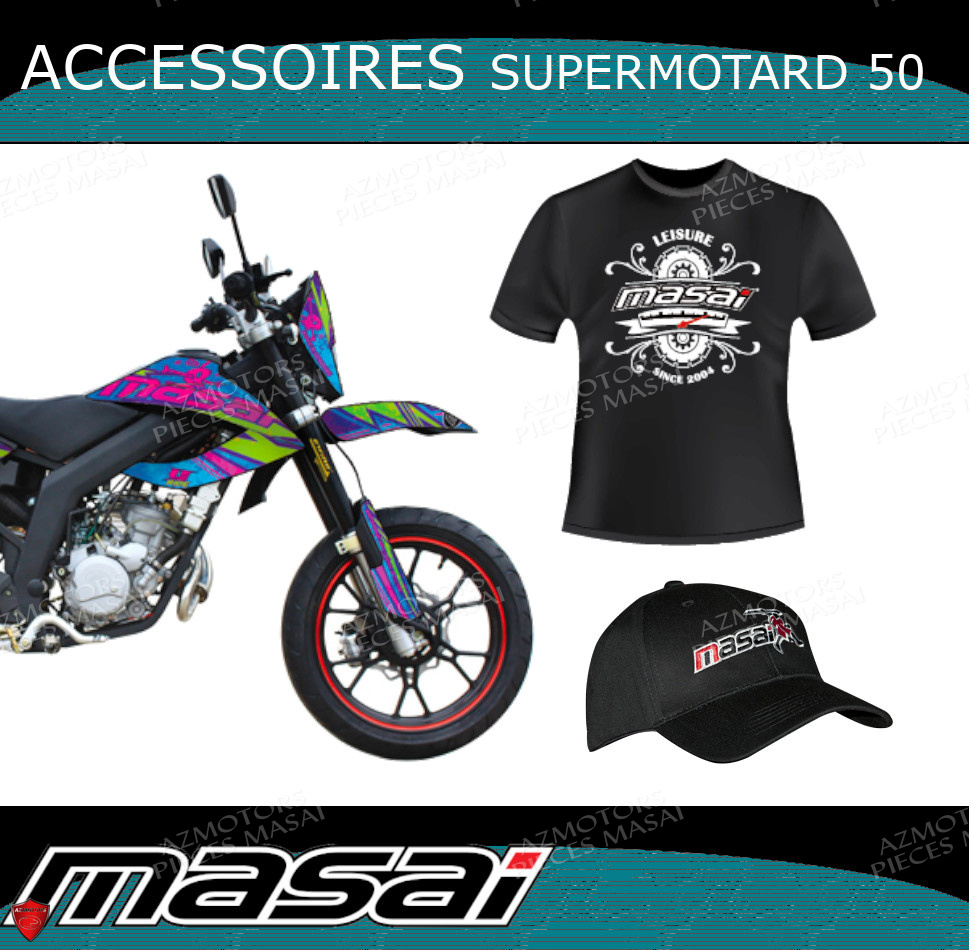 Moto Supermotard 50 Wicked Rider MASAI Moto 50cc 2T