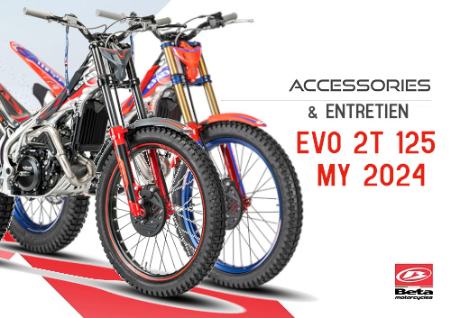 ACCESSOIRES EVO 125 & FACTORY 2T 2024 RETROUVEZ LES ACCESSOIRES POUR VOTRE TRIAL BETA EVO 125 2T 2024 origine BETA 2024