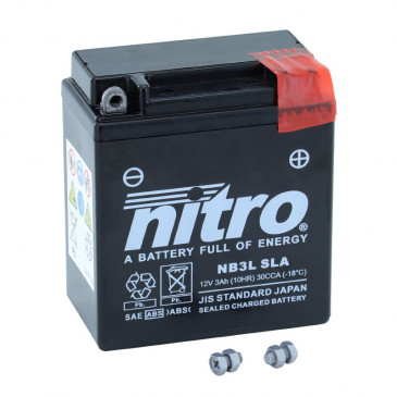 BATTERIE NB3L NITRO SLA PRETE A L EMPLOI BATTERIE ACTIVEE USINE EQUIVALENT YB3L / YB3L / 3L origine NITRO YB3L