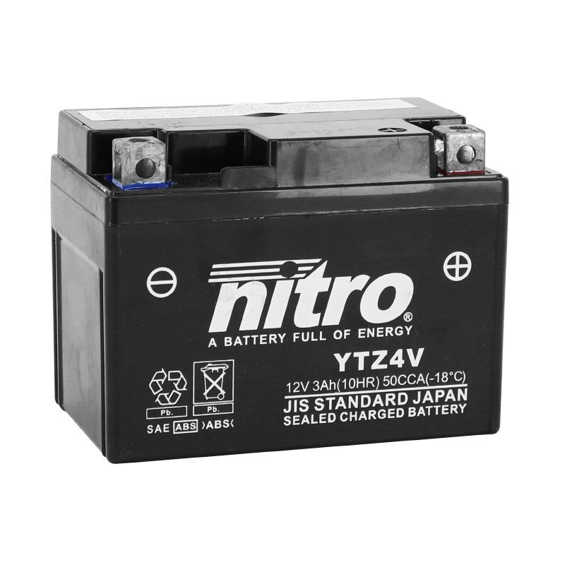 BATTERIE NTZ4V NITRO SLA PRETE A L EMPLOI BATTERIE 12V 4 Ah NTZ4V NITRO SLA SANS ENTRETIEN PRETE A L`EMPLOI (L113xLg70xH85mm) origine  