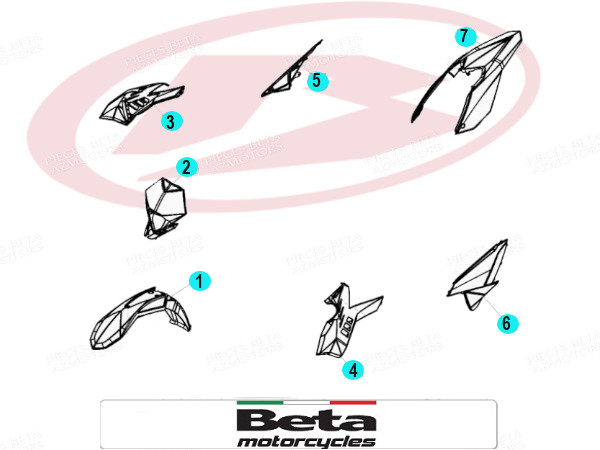 LOT DE CARENAGES BLANC ORIGINE BETA RR 125 LC 4T (2016-2018)