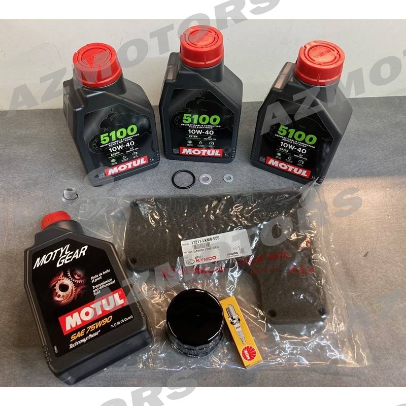 KIT HUILE MOTUL 5100 4T 10W-40 (3L) + MOTYLGEAR (1L) POUR UXV 700 AVEC KIT ENTRETIEN MOTEUR  origine  