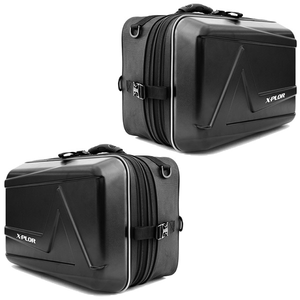 CAVALIÈRES (PAIRE) SEMI-RIGIDE NOIR 25 LITRES - X-PLOR PAIRE CAVALIÈRES SEMI-RIGIDE NOIR 25L- X-PLOR origine  