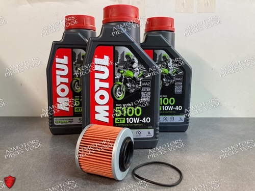 KIT VIDANGE MOTEUR VOGE 650 DS/DSX ET HUILE MOTUL 5100 4T 10W-40 - (3L)  KIT VIDANGE HUILE MOTUL 3L VOGE 650 DS/DSX origine VOGE -DISPO