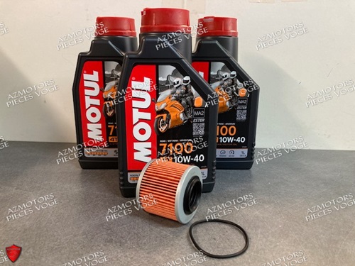 KIT VIDANGE MOTEUR VOGE 650 DS/DSX ET HUILE MOTUL 7100 4T 10W-40 - (3L)  KIT VIDANGE HUILE MOTUL 7100 10W-40 (3L) VOGE 650 DS/DSX origine VOGE -DISPO