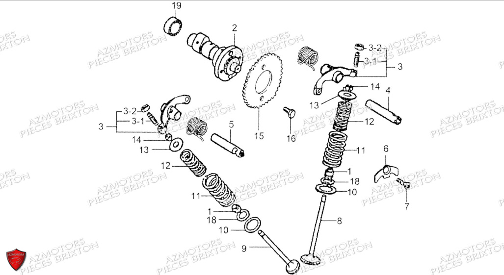 Arbre A Cames BRIXTON Pièces Cromwell 125 BX ABS/CBS Euro5