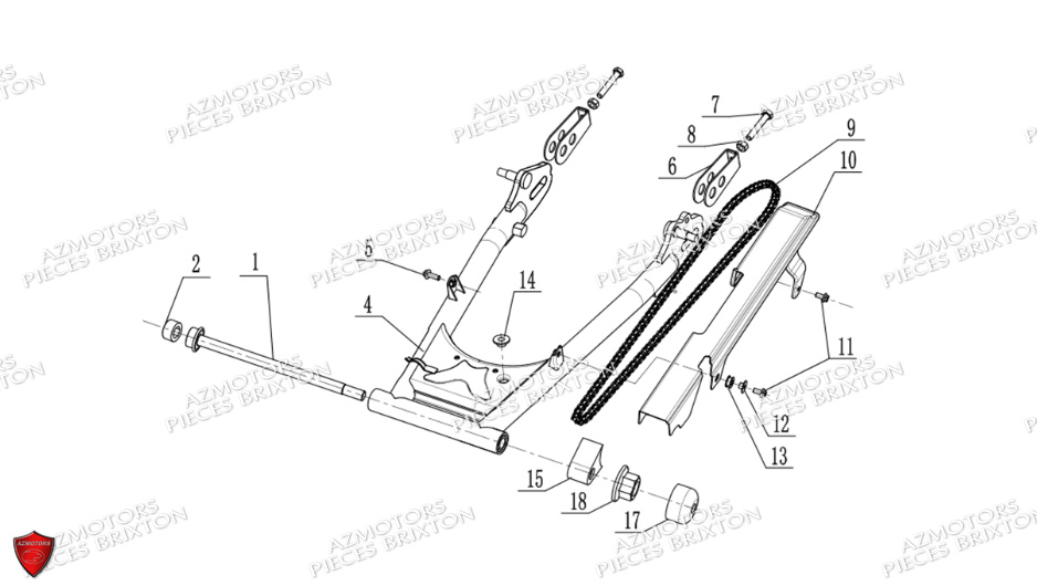 Bras Oscillant BRIXTON Pièces Cromwell 125 BX ABS/CBS Euro5