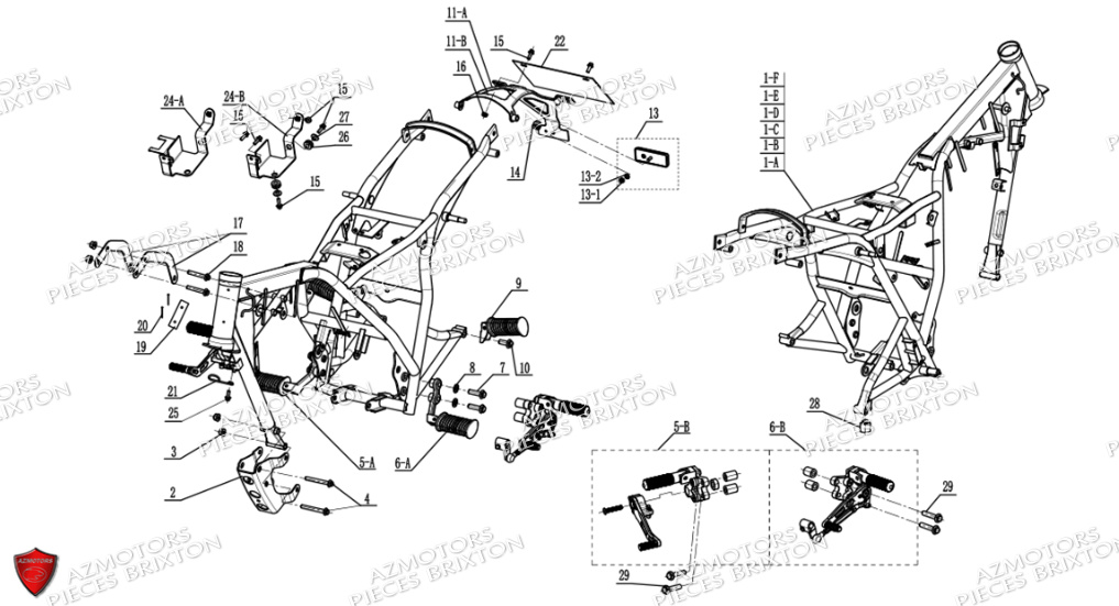 Cadre BRIXTON Pièces Cromwell 125 BX ABS/CBS Euro5