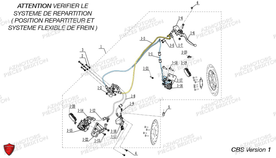 FREIN SYSTEME CBS VERSION 1 BRIXTON 125 BX ABS CBS E5