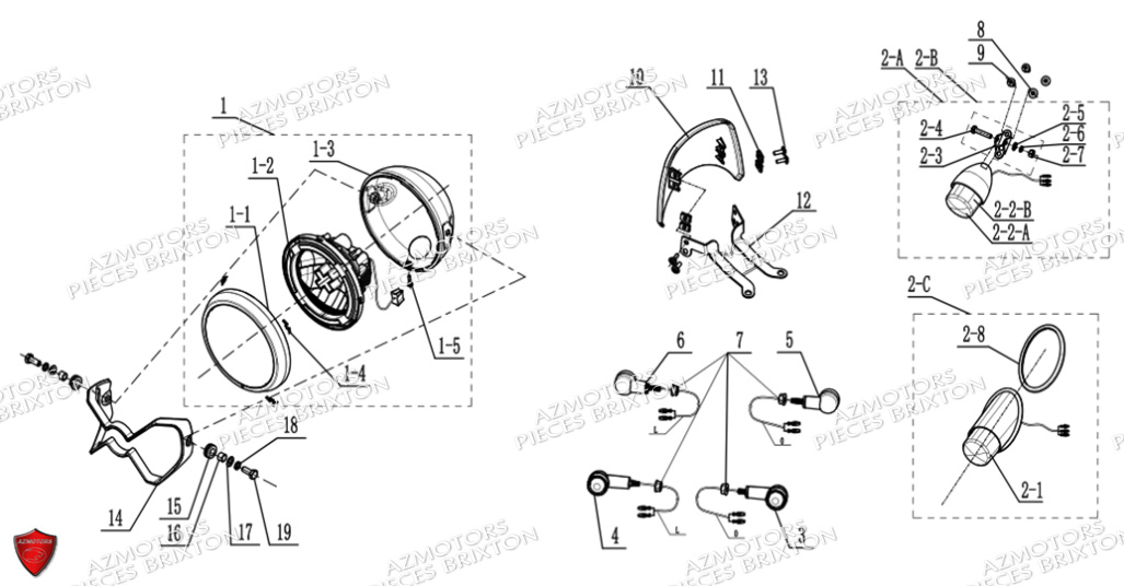 Phare Clignotants BRIXTON Pièces Cromwell 125 BX ABS/CBS Euro5