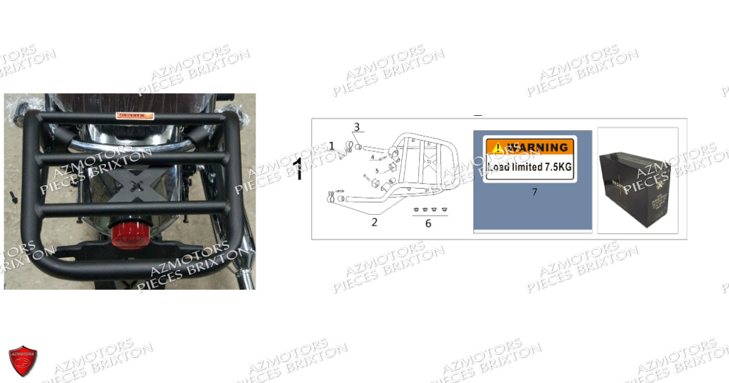 Porte Bagages Arriere BRIXTON Pièces Cromwell 125 BX ABS/CBS Euro5