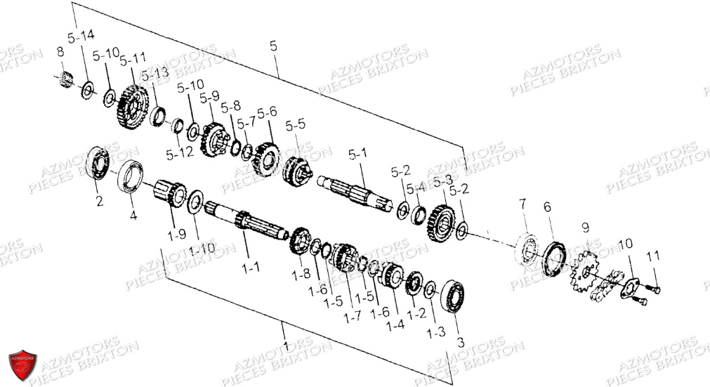 Systeme Transmission BRIXTON Pièces Cromwell 125 BX ABS/CBS Euro5