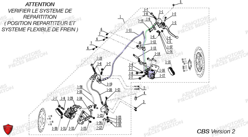 FREIN SYSTEME CBS 2 BRIXTON 125 BX E5