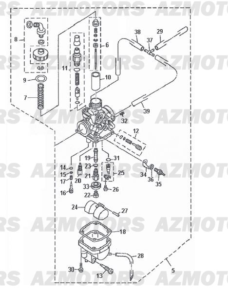 Carburateur 3 BETA Pièces Beta RR 125 Enduro 4T - 2012/2010 CHASSIS 001052 à 001140