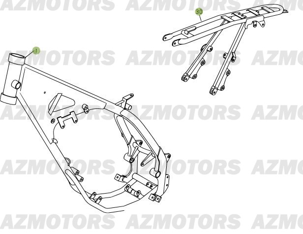 Chassis BETA Pièces Beta RR 125 Enduro 4T - 2012/2010 CHASSIS 001052 à 001140