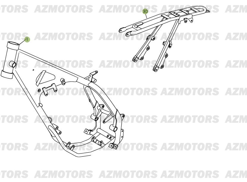 Chassis BETA Pièces Beta RR 125 Enduro 4T - 2012/2010 CHASSIS 001141 à 999999 