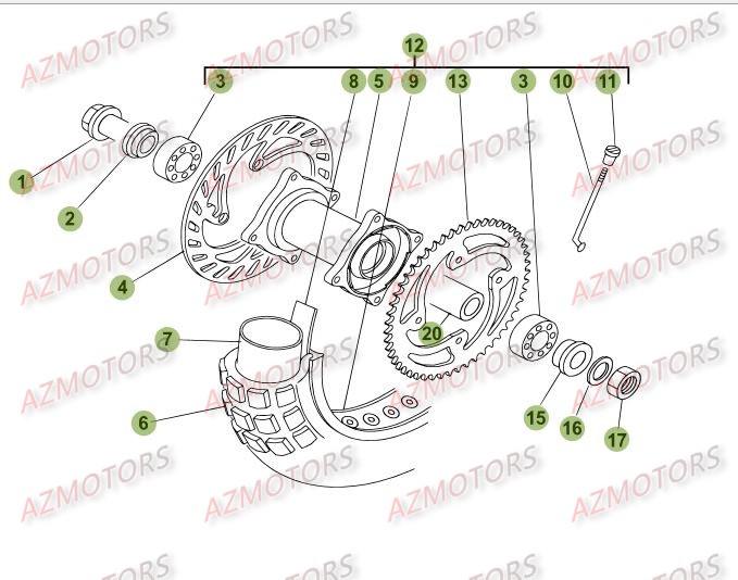 ROUE ARRIERE BETA 125 SM 07