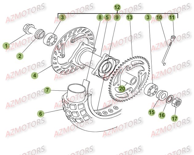 ROUE ARRIERE BETA 125 SM 08