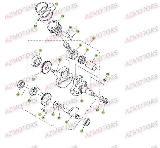 Vilebrequin   Piston   Contre Arbre BETA Pièces BETA RR 125 SM 4T - [2008]
