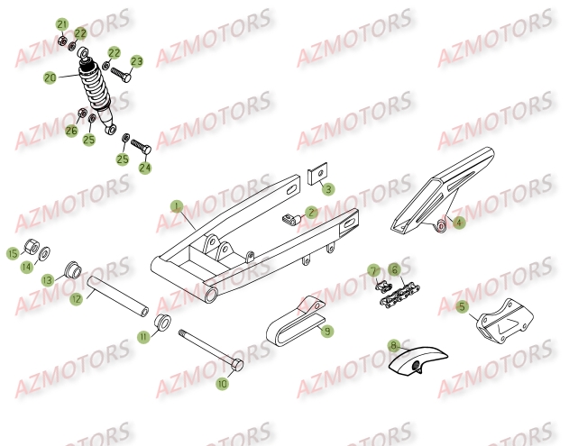 FOURCHE ARRIERE   SUSPENSION ARRIERE BETA 125 SM 09