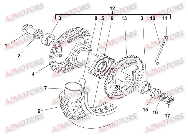 Roue Arriere BETA Pièces BETA RR 125 SM 4T - [2009]
