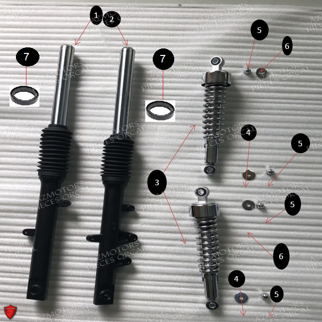 KIT FOURCHE ORCAL ASTOR/SIRIO/NK01/SPRINT ET HUILE MOTUL FORK OIL 10W (1L) pour FOURCHE AMORTISSEUR de 125 ASTOR EURO 5