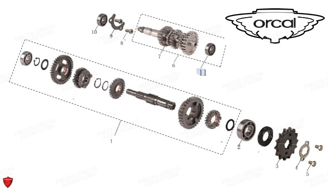 BOITE_A_VITESSES ORCAL Pièces Orcal Astor 125cc