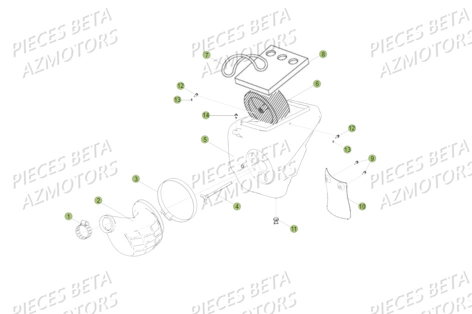 Boitier Du Filtre BETA Pièces Beta RR 125 AC Enduro 4T - 2016  