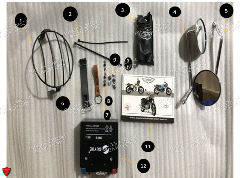 Batterie Retroviseurs ORCAL Pièces Orcal SIRIO 125cc Euro5