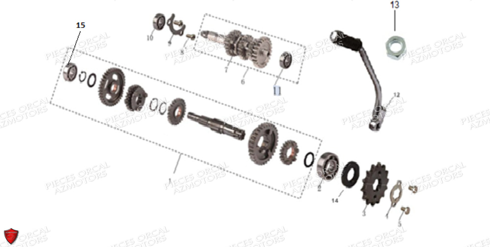 BOITE_DE_VITESSES_KICK ORCAL Pièces Orcal SIRIO 125cc Euro5