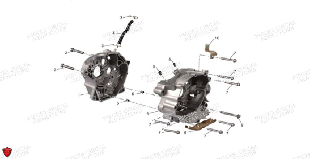 CARTER DROIT ET CARTER GAUCHE ORCAL 125 SIRIO EURO 5