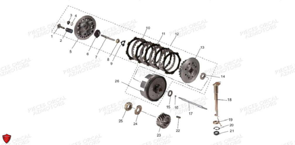 Embrayage ORCAL Pièces Orcal SIRIO 125cc Euro5