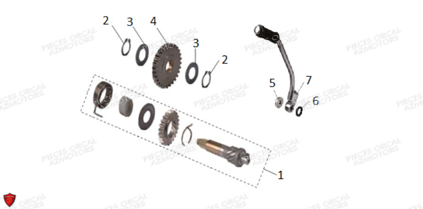 Kick Arbre De Kick ORCAL Pièces Orcal SIRIO 125cc Euro5