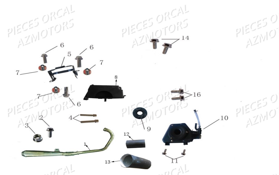 ECHAPPEMENT ORCAL 125 SIRIO Orcal