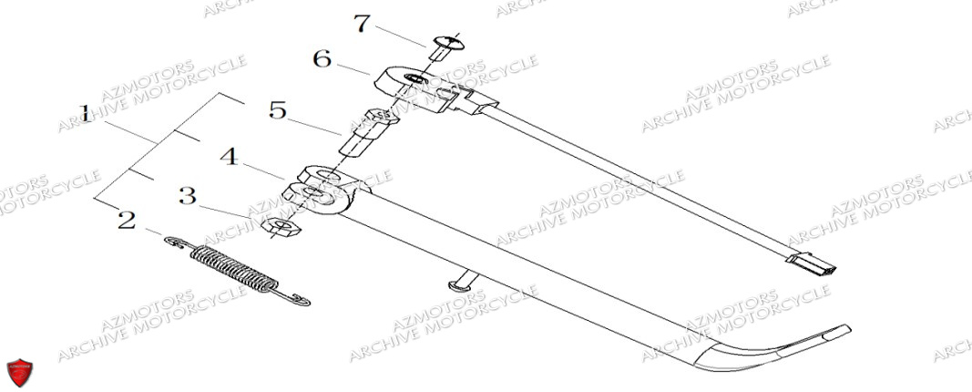 BEQUILLE LATERALE ARCHIVE MOTO 250 CAFER RACER AM 70