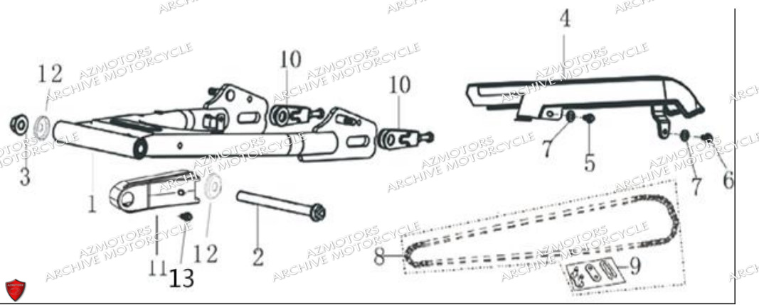 Bras Oscillant ARCHIVE MOTO PIECE ARCHIVE CAFER RACER 250cc AM-70 EURO4