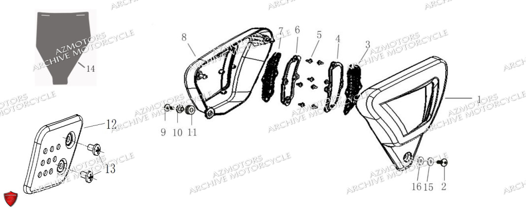 CACHES LATERAUX ARCHIVE 250 CAFER RACER AM 70