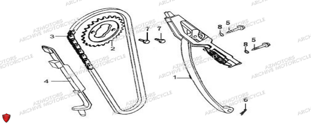 Chaine De Distribution ARCHIVE MOTO PIECE ARCHIVE CAFER RACER 250cc AM-70 EURO4