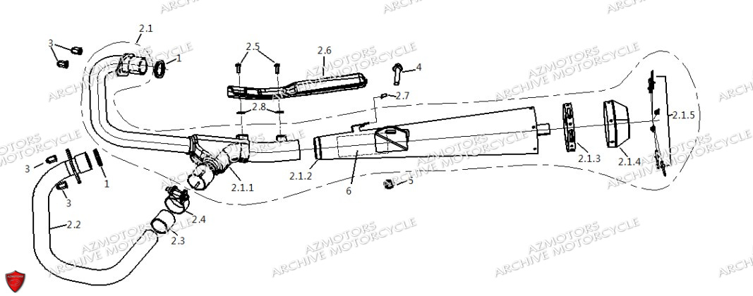 ECHAPPEMENT pour 250 CAFER RACER AM-70