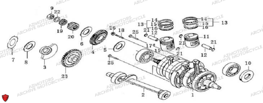 EMBIELLAGE ARCHIVE MOTO 250 CAFER RACER AM 70