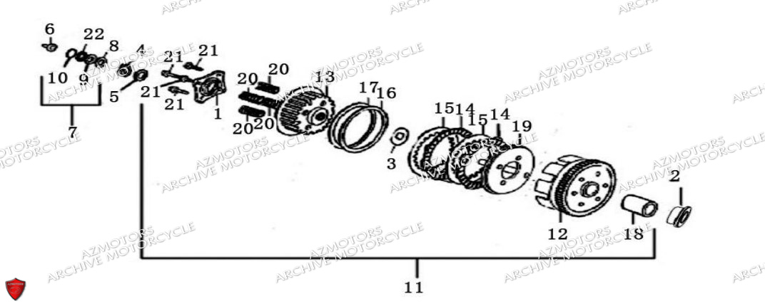 Embrayage ARCHIVE MOTO PIECE ARCHIVE CAFER RACER 250cc AM-70 EURO4