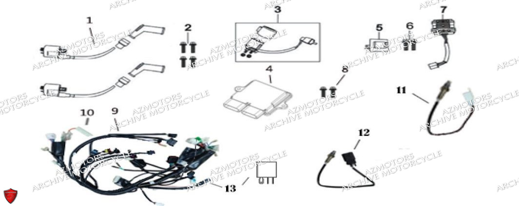 Faisceau Electrique ARCHIVE MOTO PIECE ARCHIVE CAFER RACER 250cc AM-70 EURO4