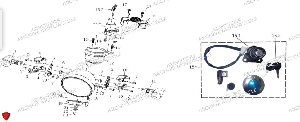 Feu Avant Cafe Racer ARCHIVE MOTO PIECE ARCHIVE CAFER RACER 250cc AM-70 EURO4