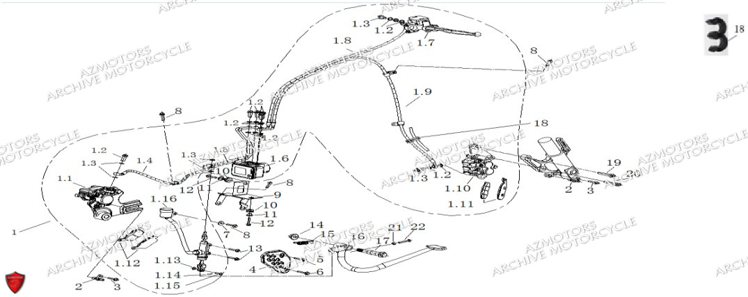 Freinage Complet ARCHIVE MOTO PIECE ARCHIVE CAFER RACER 250cc AM-70 EURO4