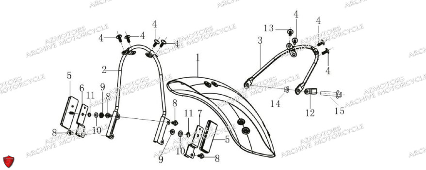 Garde Boue Avant ARCHIVE MOTO PIECE ARCHIVE CAFER RACER 250cc AM-70 EURO4