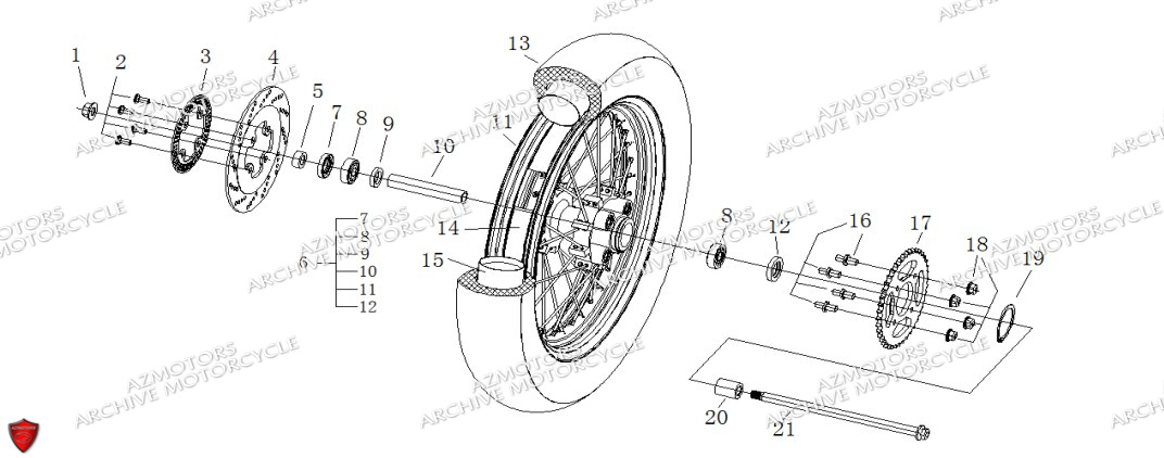 JANTE ARRIERE SCRAMBLER ARCHIVE 250 SCRAMBLER AM 90